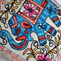 FAULTY Aqua Elephant Cushion Cover 16" 40cm Cotton Wool Embroidery Craft Fabric