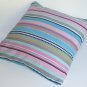 Rainbow Big Cushion Covers Woven Stripes 60 cm 24" Muted Colourful Cotton Chic