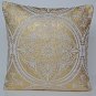 Mandala Cushion Covers Chakra Gold White Cotton 50cm 20" Hand Woven Decorative