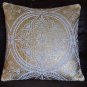 Mandala Cushion Covers Chakra Gold White Cotton 50cm 20" Hand Woven Decorative