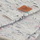 White Chindi Rag Runner Rug Handmade Recycled Cotton 90x60cm 3x2 Hemmed Pastel