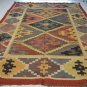Big Kilim Rug Diamonds Harlequins Wool Jute Indien 180x270cm 6x9' Handmade