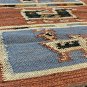Kilim Rug Birds Wool Jute Indien 60x90cm 2x3' Kelim Maroon Blue Black Handmade