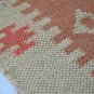 Small Kilim Rug Wool Jute Indian 60x90cm 2x3 Kelim Orange Handmade Style Morocco