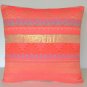 Bright Pink Green Gold Tribal Cushion Covers Cotton Lurex 40cm 16" 16x16 40x40