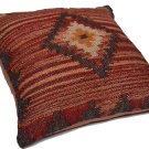 Handmade Kilim Cushion Cover Diamond Maroon Ethnic Rustic Indian Moroccan 50cm
