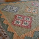 Kilim Rug Wool Indien Hand Knotted Diamond Harlequin 60x90cm 2x3 Moroccan New