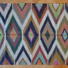 Kilim Rug Hand Made 90x150cm Natural Jute Wool Indian Beige Maroon Diamond 3501