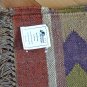 Kilim Rug Hand Made 90x150cm Natural Jute Wool Indian Beige Purple Diamond 3515