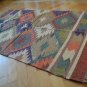 Kilim Rug Hand Made 90x150cm Natural Jute Wool Indian Beige Purple Diamond 3515