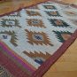 Kilim Rug Hand Made 90x150cm Natural Jute Wool Indian Beige Orange Diamond 3524