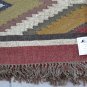 Kilim Rug Hand Made 90x150cm Natural Jute Wool Indian Beige Maroon Diamond 3503