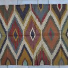 Kilim Rug Hand Made 90x150cm Natural Jute Wool Indian Beige Maroon Diamond 3506