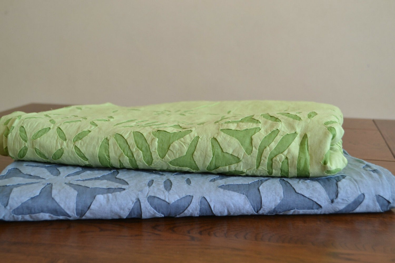 Blue Indien Single Cutwork Bedspread Bed Table Cover Sofa Throw 230x150cm