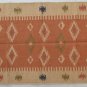 Kilim Rug Wool Jute Indian 150x90cm 5x3' Kelim Orange Beige Brown Style Morocco