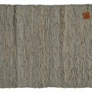 Long Cream Leather Chindi Runner Rug 180x60cm Handmade Recycled Hemmed Pastel