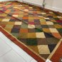 Large Kilim Rug Rainbow Diamonds Wool Jute Indien 180x270cm 6x9' Kelim Handmade