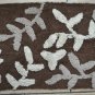Brown Bath Mat Fluffy Cream Leaf Soft Bathroom Machine Washable 50cm x 80cm NEW