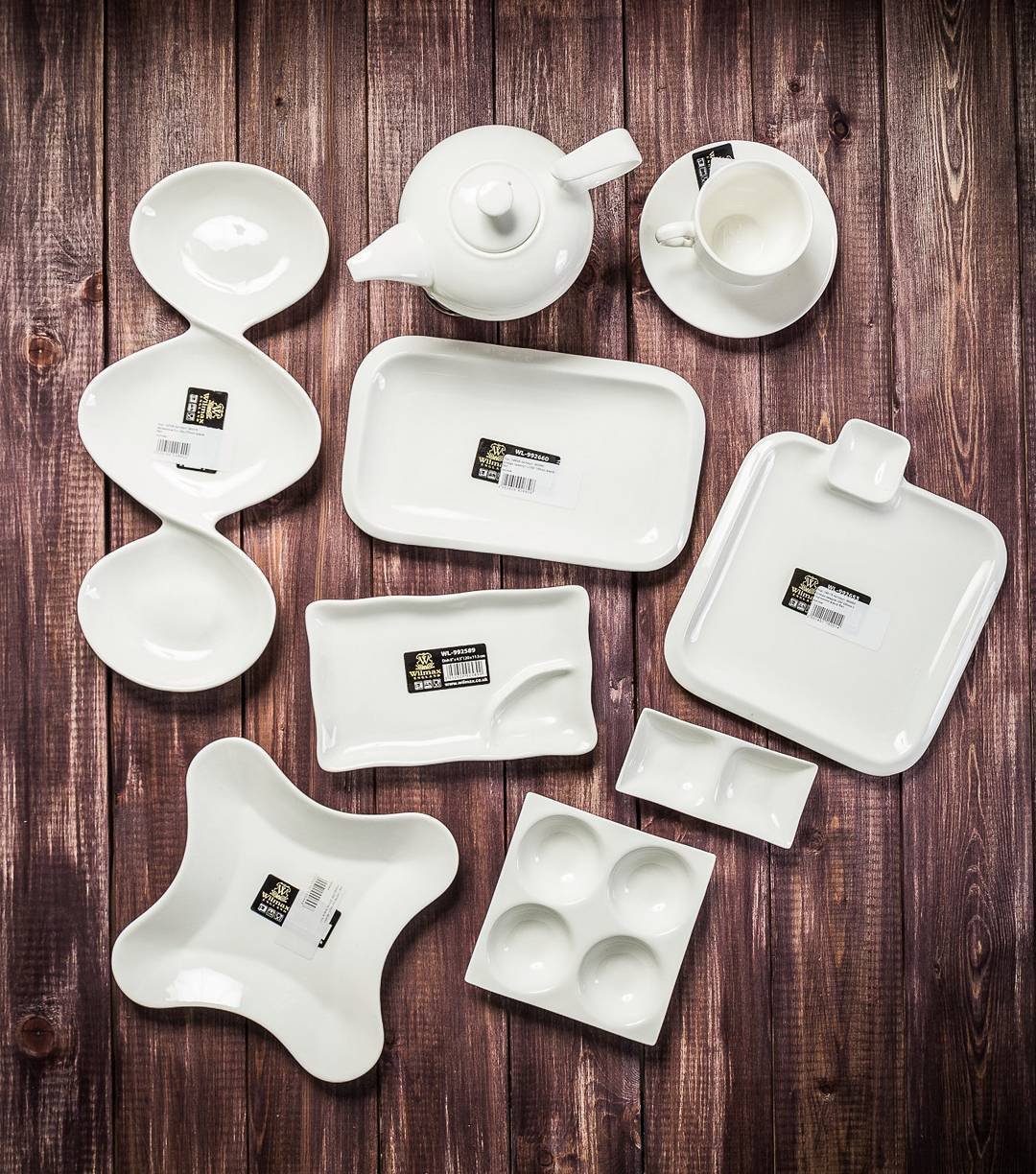 WILMAX FINE PORCELAIN SET OF 6 DISHES 8"" X 8"" 20 X 20 CM WL992652/A