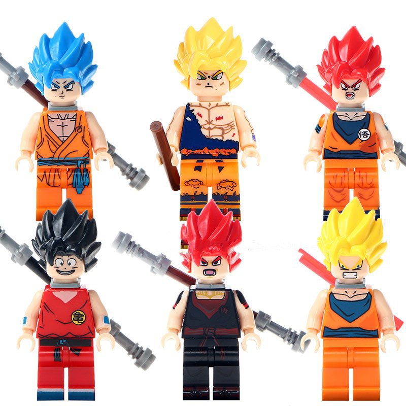 6pcs Dragon Ball Z various Son Goku Vegeta lego minifigure toys