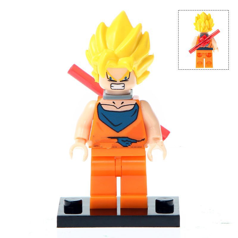 NEW Dragon Ball Z Son Goku yellow hair lego minifigure toys