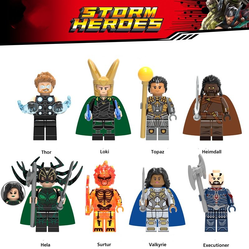 Heimdall Surtur Executioner Hela Loki 8pcs In Thor Ragnarok Lego ...