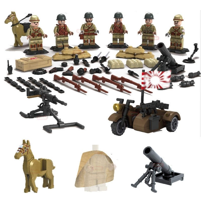 World War Japan Army Soldier Weapon Swat Military Lego Minifigure Toys Set