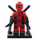 Dark Red Deadpool with Weapons Lego Minifigure Toys
