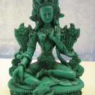 GREEN TARA Statue 6" Tall, Tibetan Mother of Compassion