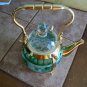 Grape Design Glass and Gold Teapot