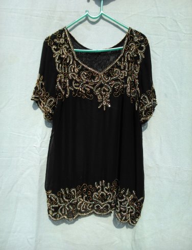 Beaded Black Tunic
