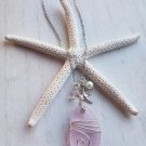 Pink Sea glass nautical necklace