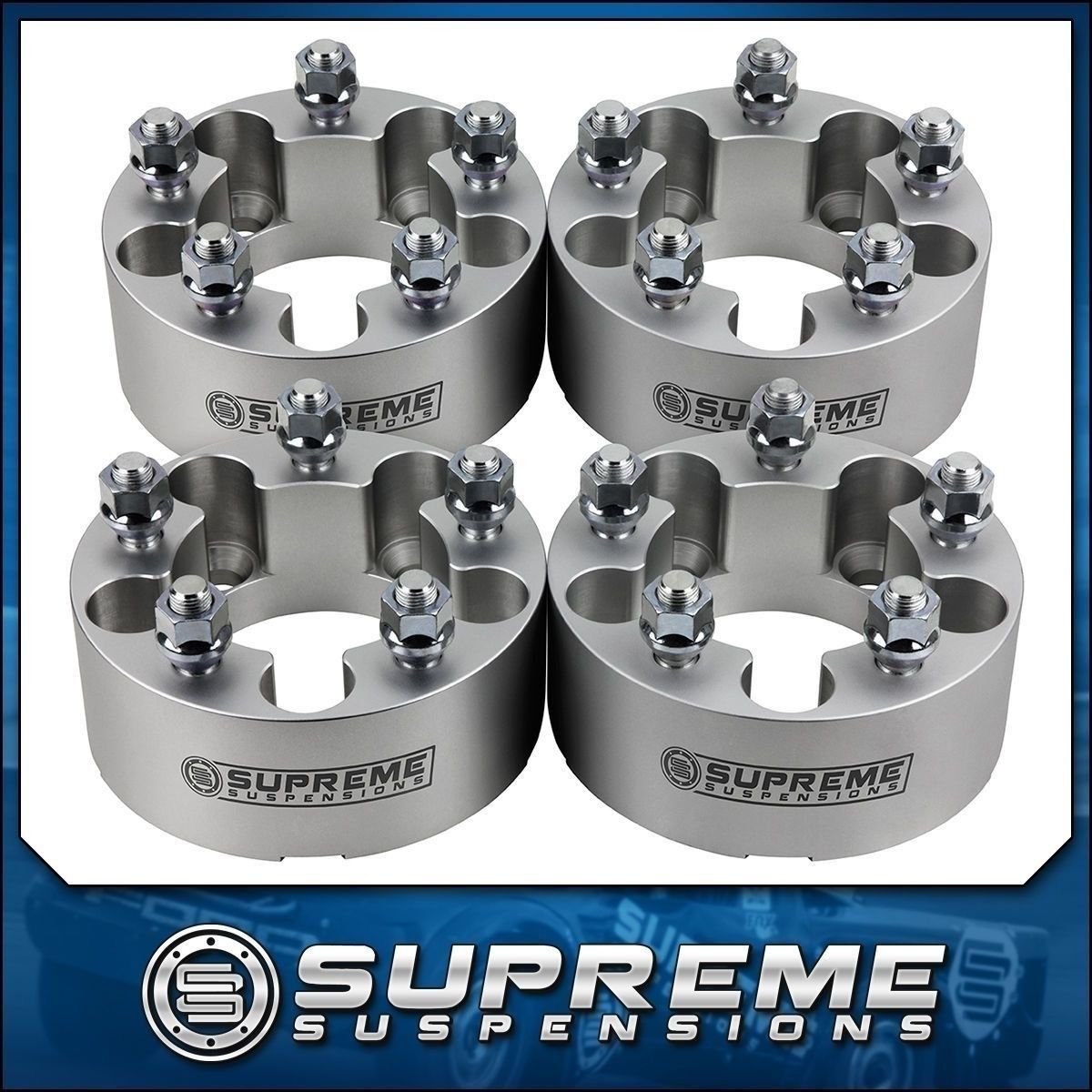 1991-2010 Ford Explorer 5-Lug 2WD 4WD 4x 1" Billet Wheel Spacer Kit Silver