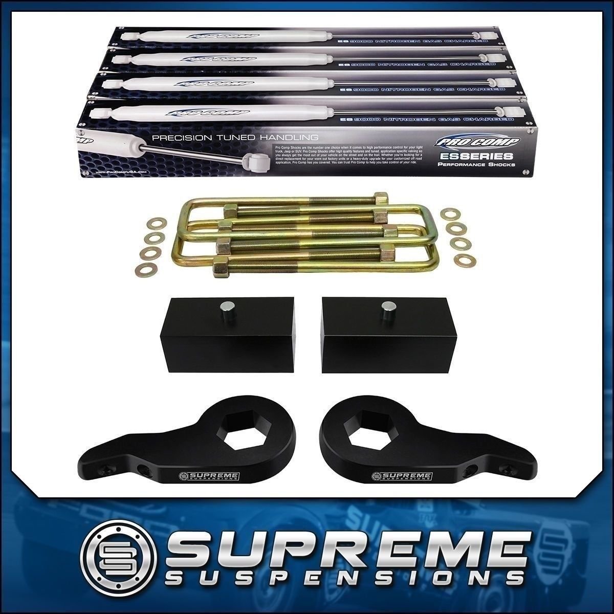 1999-07 GMC Sierra 1500 Complete 1-3" Front 1" Rear Level Kit 6 Lug + Shocks 4X4