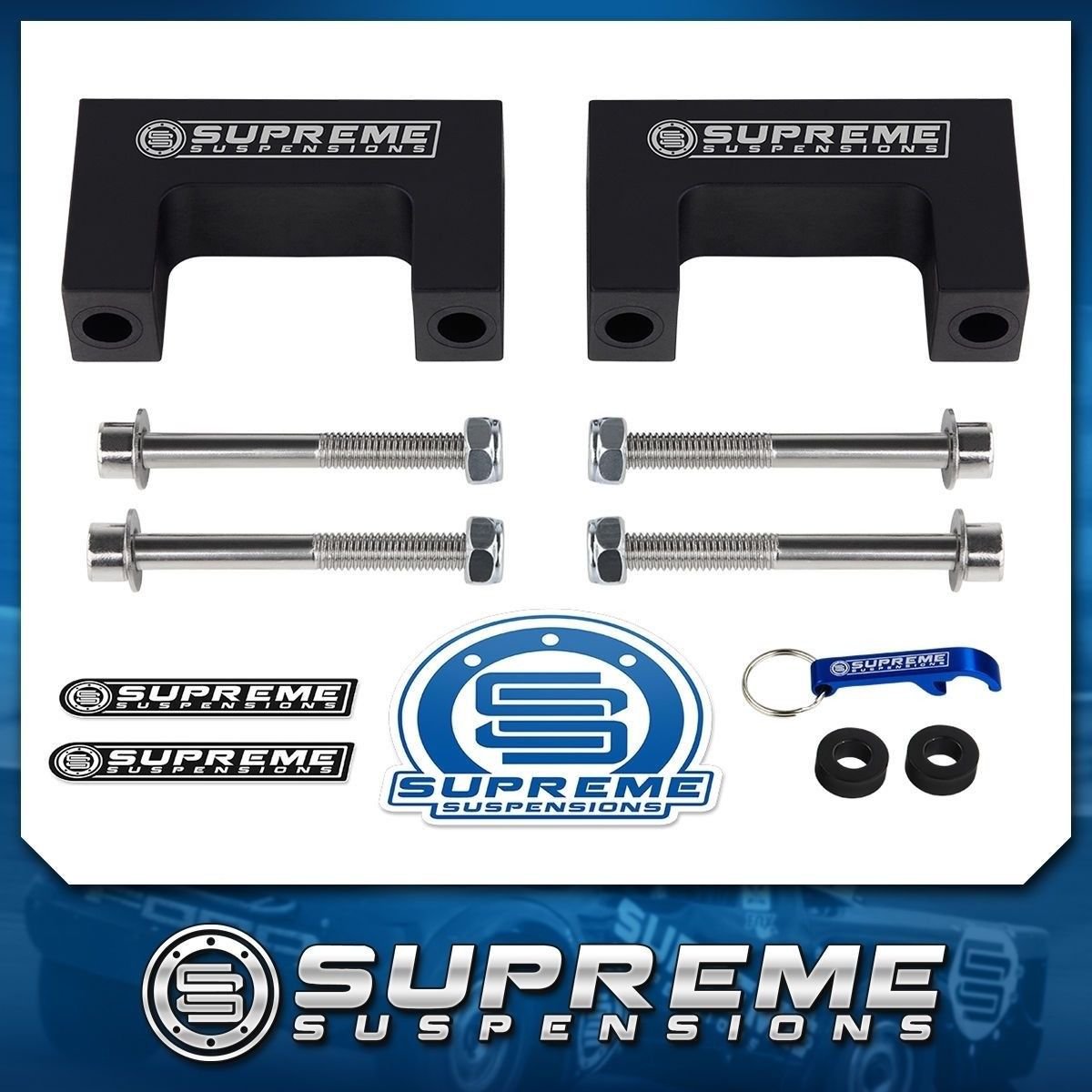 1991-05 Ford Explorer Sport Trac Excursion Blk 2" Rear Lift Bow Tie + Shock Ext