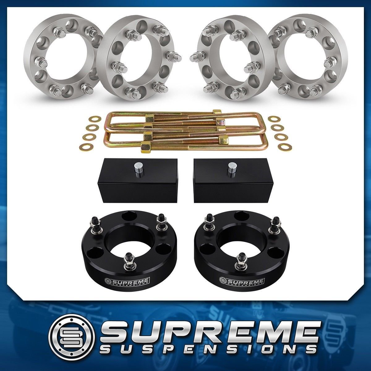 0718 GMC Sierra 1500 Billet 2" Wheel Spacer Kit + 3" Front + 2" Rear