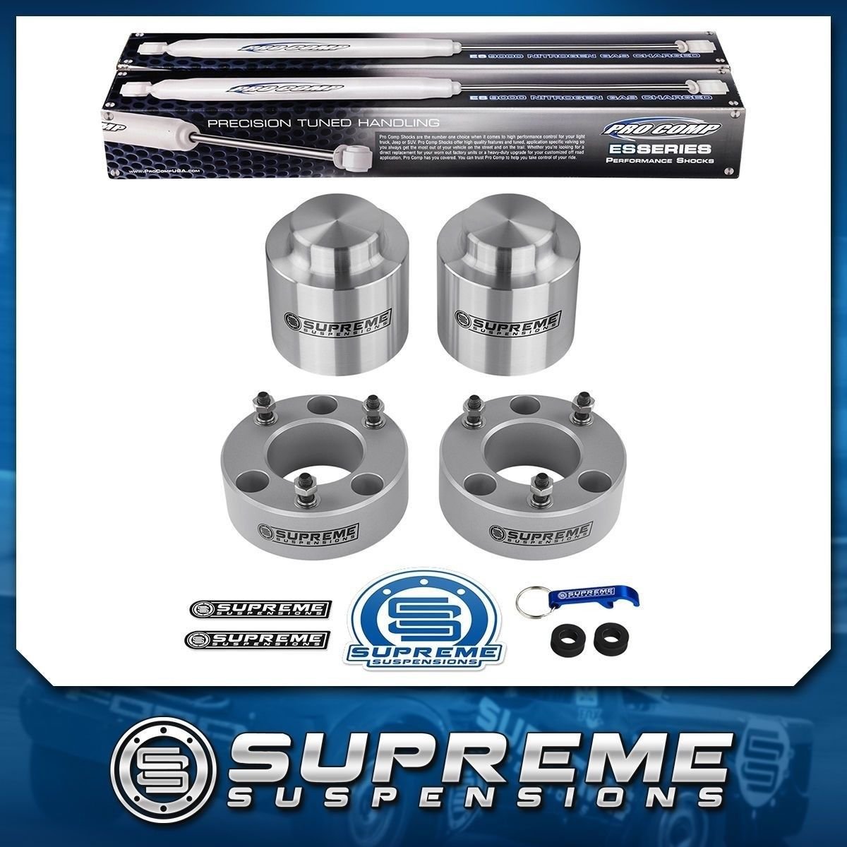 Full 3.5" Front 3" Rear Max Lift Kit 2009-2016 Dodge Ram 1500 4WD + Rear Shocks