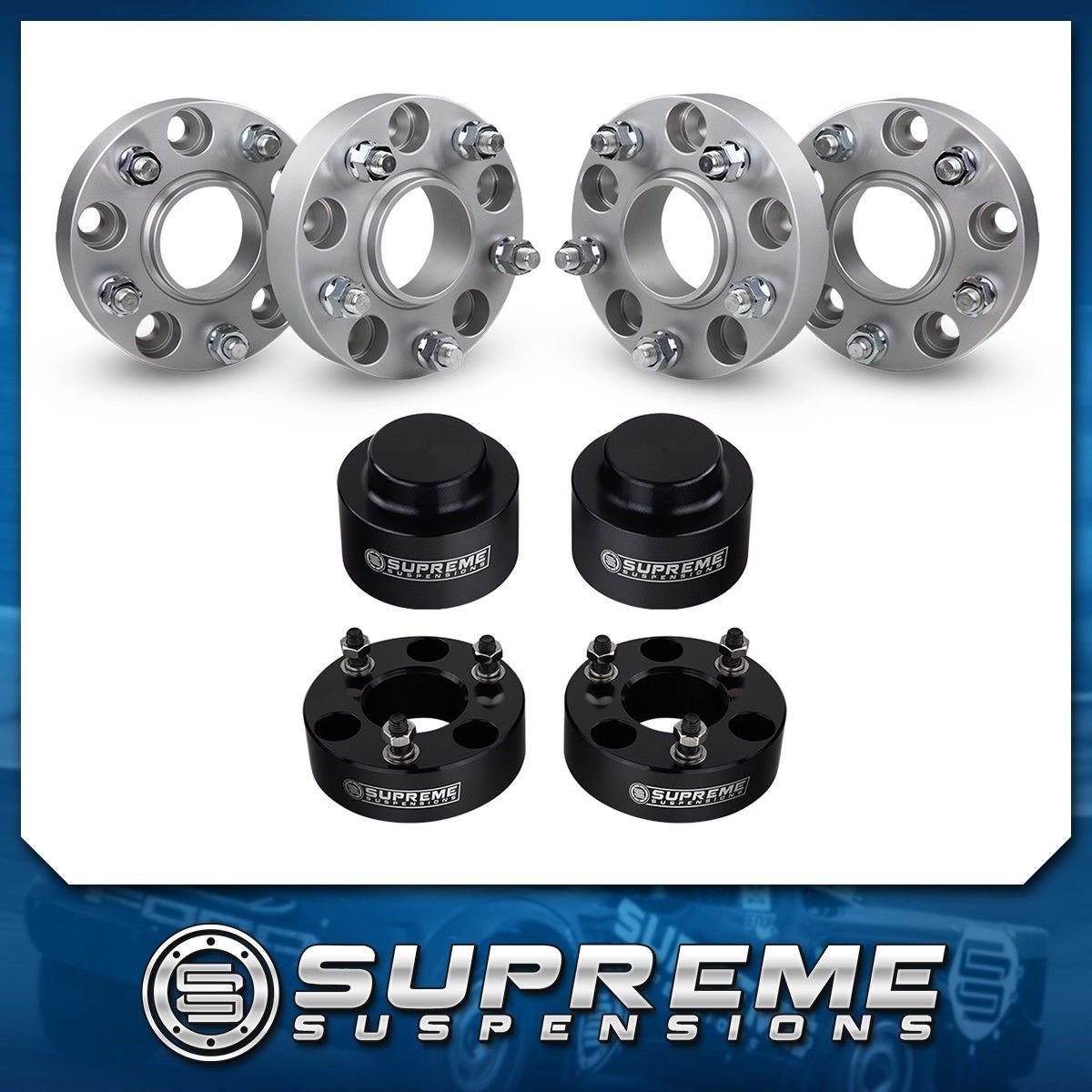 2012-2018 Dodge Ram 1500 Wheel Spacer Kit 4x 1.5" + Lift Kit 3" Front + 2" Rear
