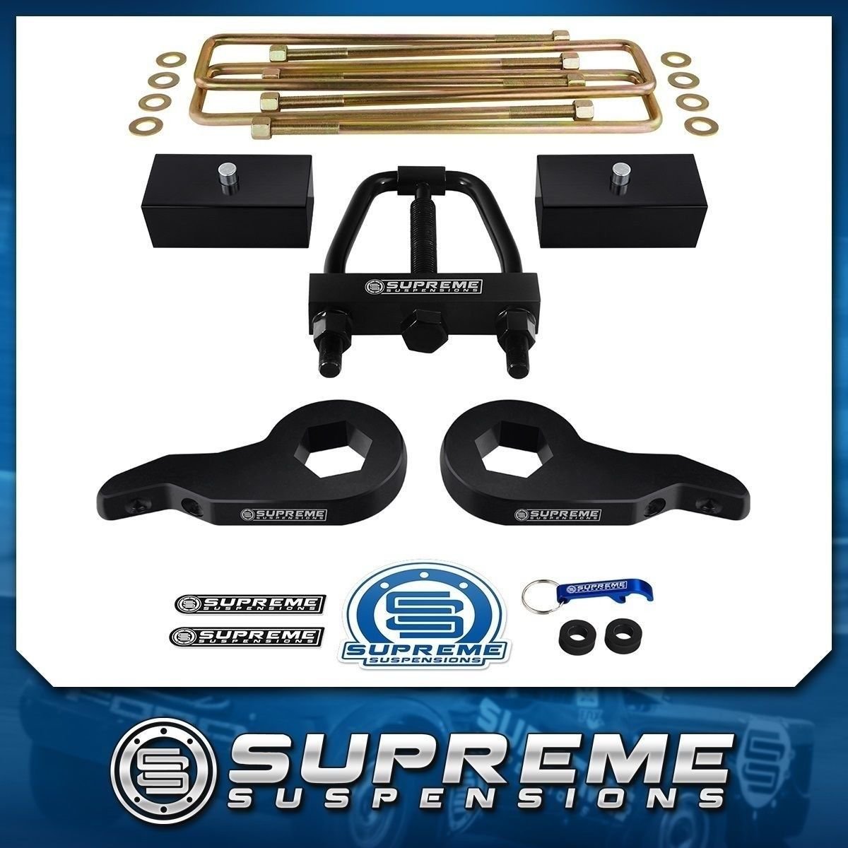 88-99 Complete Level Lift Kit 3&acirc;�� + 1&acirc;�� Chevy GMC K2500 K3500 4X4 + Torsion Tool
