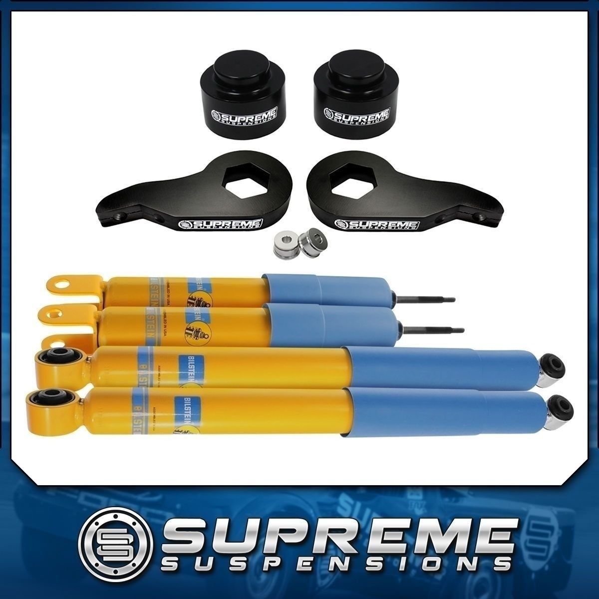2000-2006 Chevy Suburban 1500 1-3" Adjustable Front + 2" Rear Lift Kit + Shocks