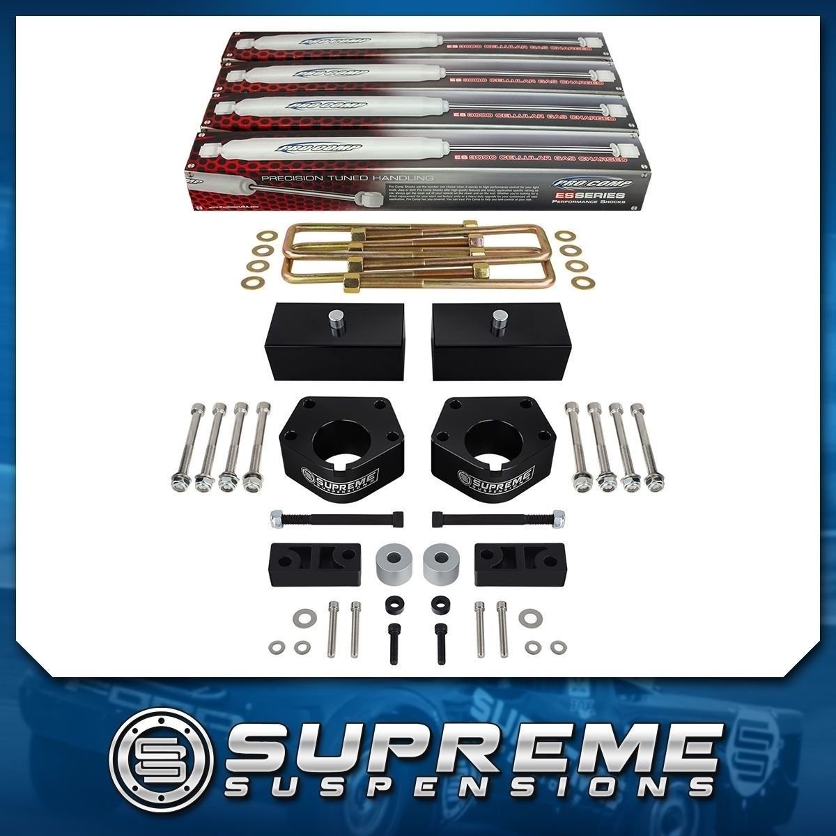Toyota IFS T100 3" Front + 2" Rear Lift Kit w/Shocks + Diff Drop 4WD