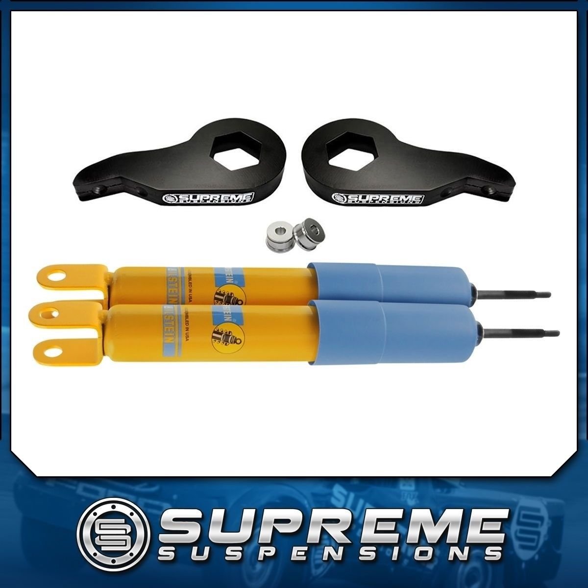 2000-2007 Chevy GMC Silverado Sierra 1500 Front 1-3" Adj Lift + Bilstein Shocks