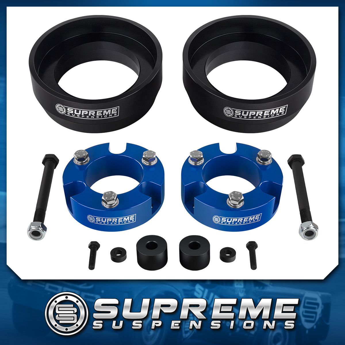 2007-2015 Toyota FJ Cruiser Full 3" Front 3" Rear Lift Kit + Diff Drop Blue