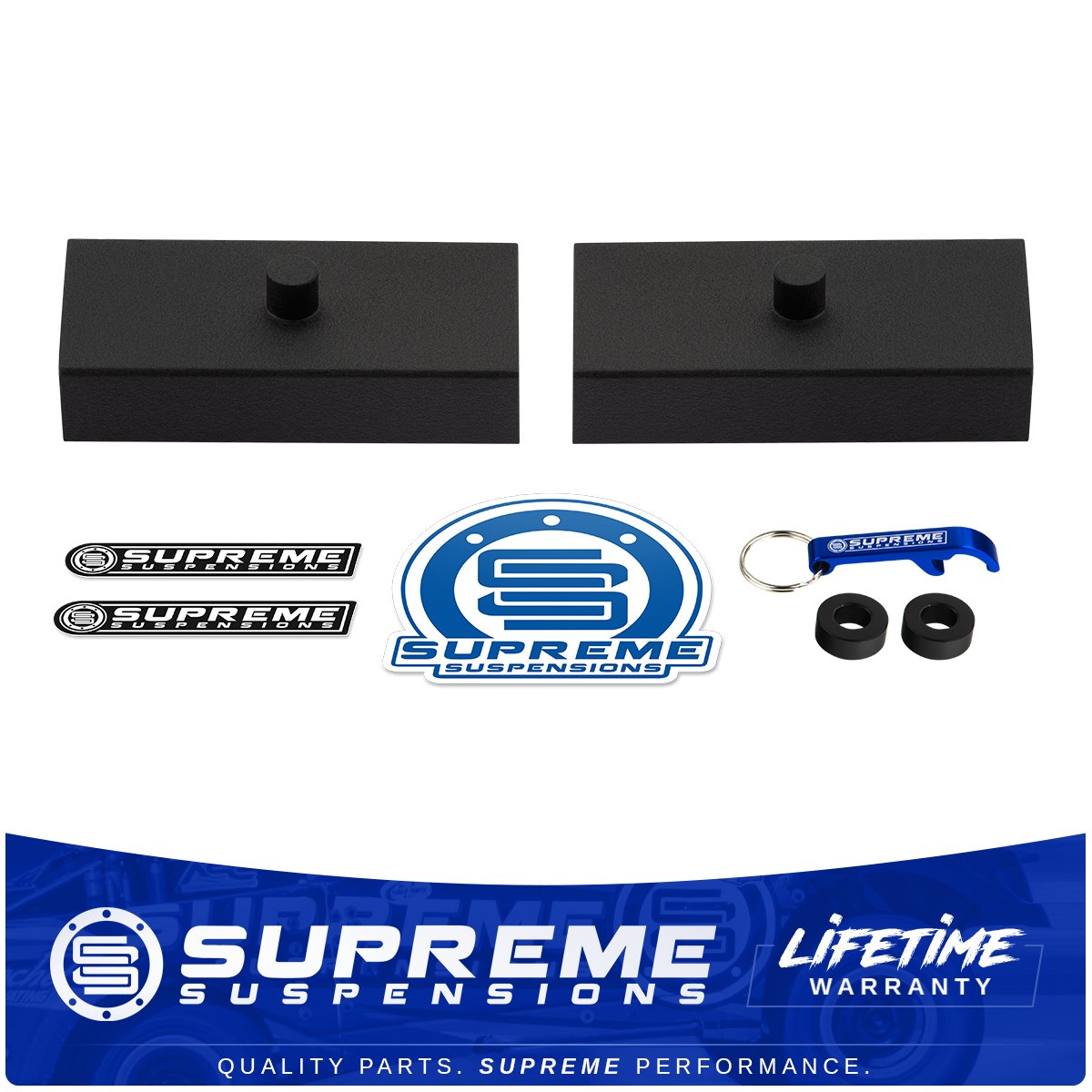 1" Rear Leveling Blocks For Chevrolet GMC HD Models Steel Kit