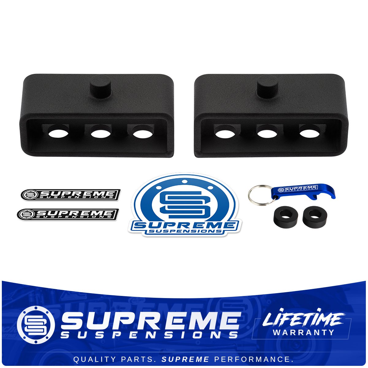 For Chevy Silverado GMC Sierra 2500HD 3500HD 2" Rear Steel Lift Blocks 3/4" Pins