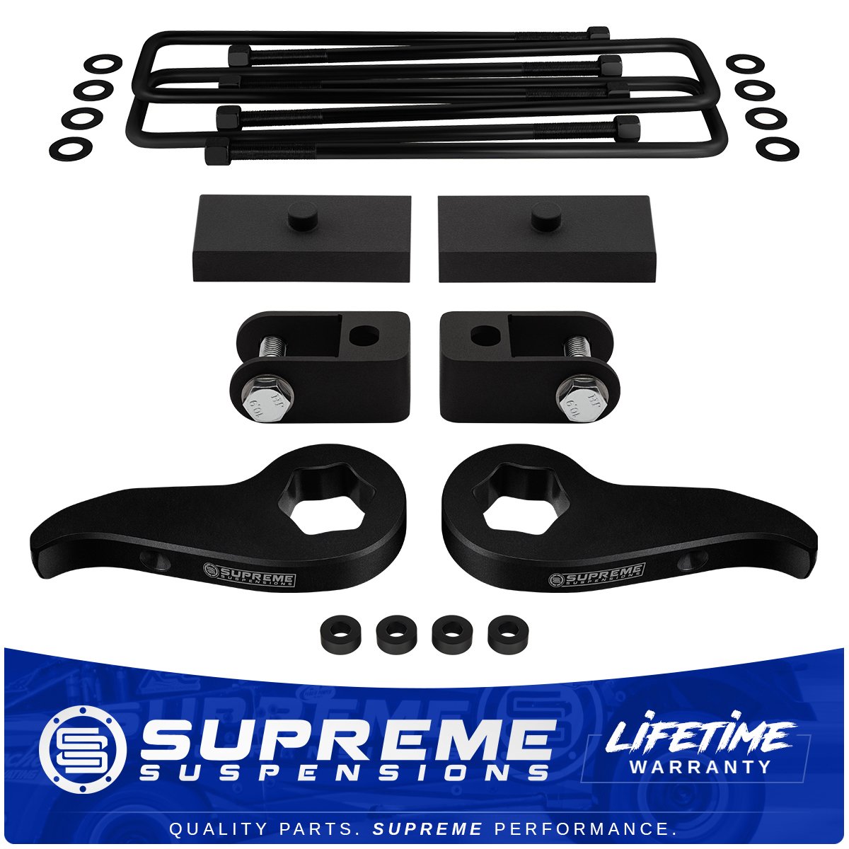 3" Front 1" Rear Lift Kit Shock Extensions Included Fits 11-20 Silverado Sierra 2500 3500 HD