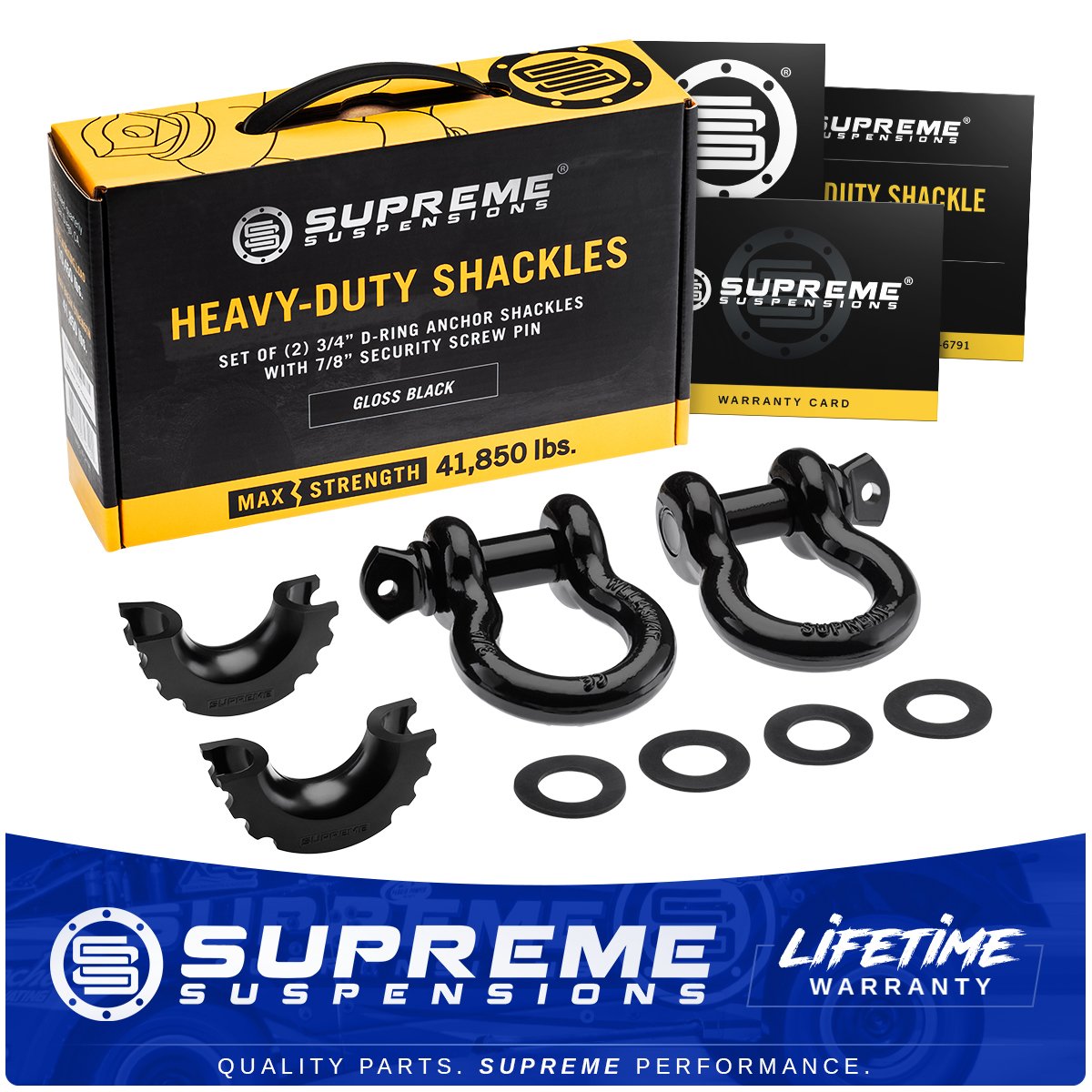 3/4" D-Ring Anchor Shackle 7/8" Pin 2x Safe Recovery Towing Gear For Off-Road Vehicles