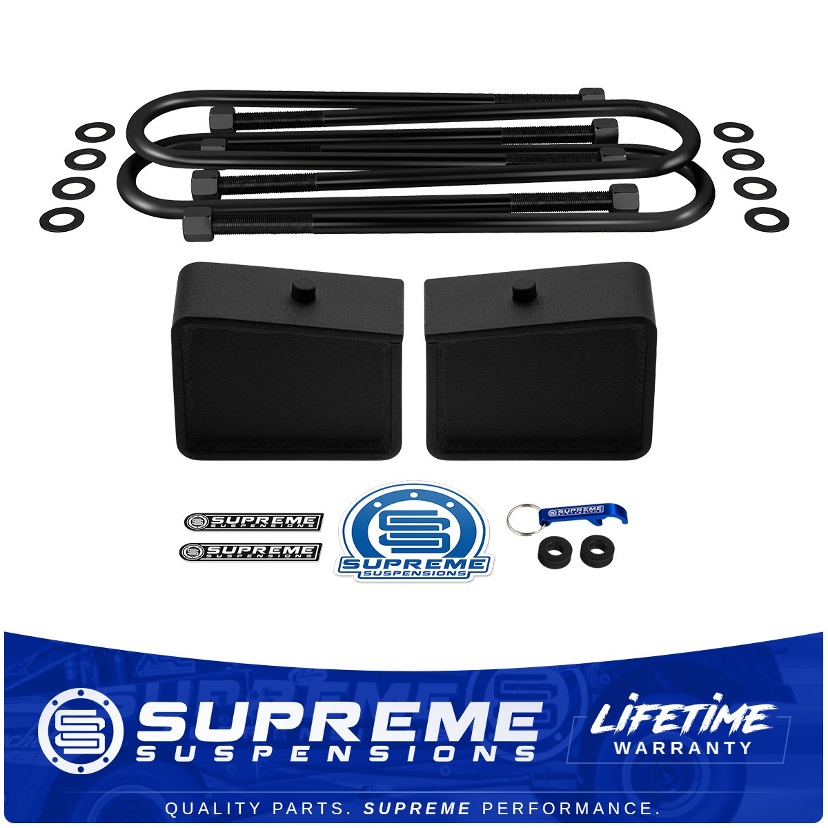 4" New Design HD Lift Block + U-bolts Set For 1997-2003 Ford F-150