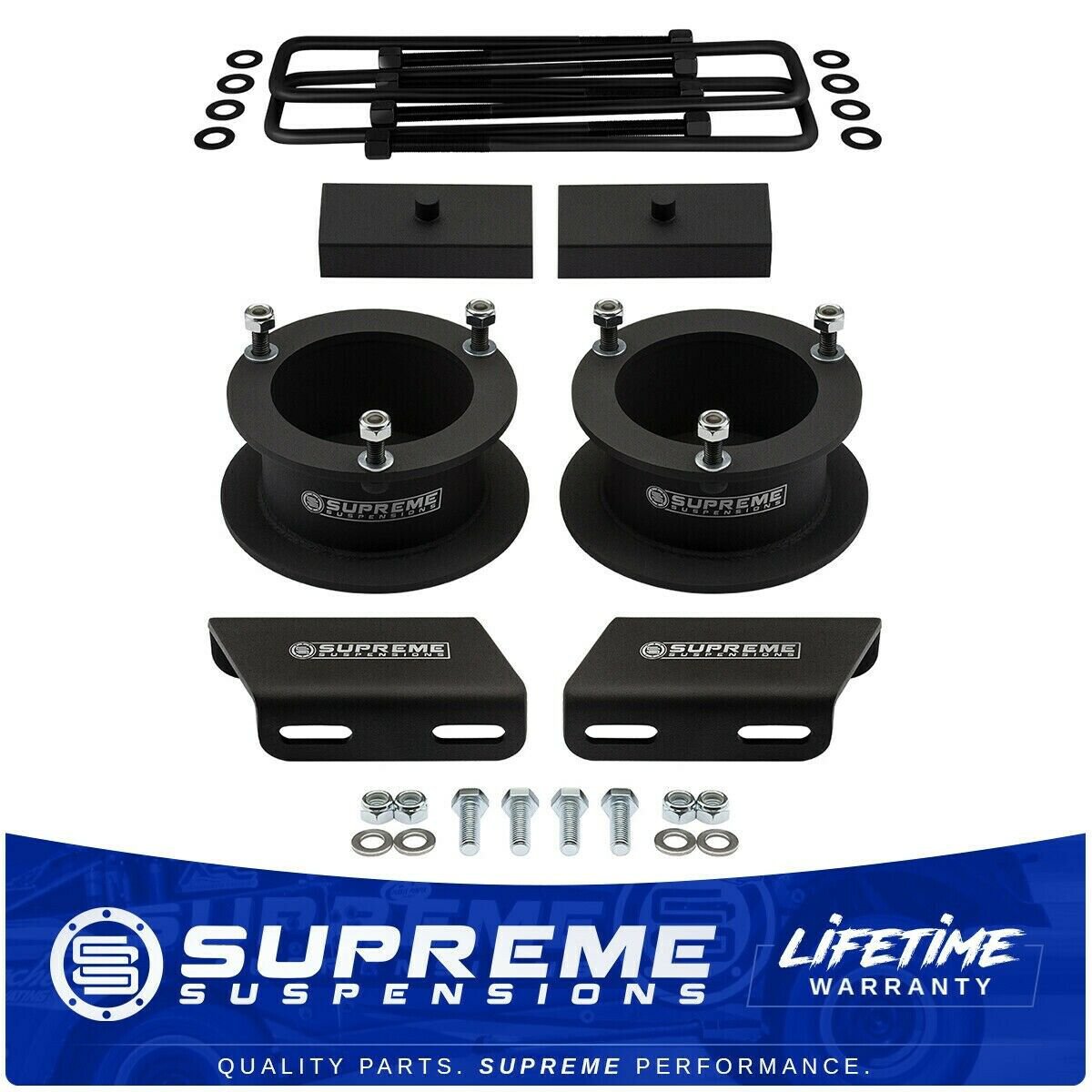 3" Front + 1" Rear Complete Lift Kit 94-01 Dodge Ram 1500 4WD Sway Bar Drop PRO