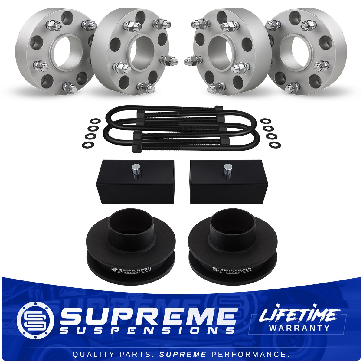 0208 Dodge Ram 1500 Billet Wheel Spacers Kit 2" + Lift Kit 3" Front 2
